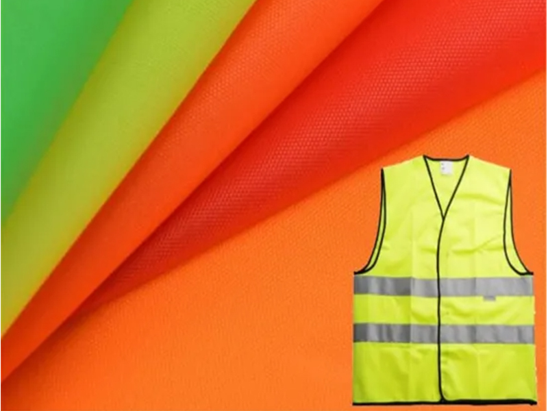 Fluorescenčná 210d polyesterová Oxford tkanina pre bezpečnostnú vestu